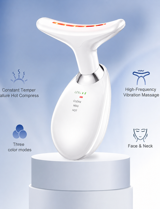 GlowWave 3-in-1 Rechargeable Massager | Facial & Neck Warming Beauty Tool